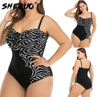 plus size swimwear women monokini sexy padded string bathing suit bodysuit female large size swimsuit 6xl