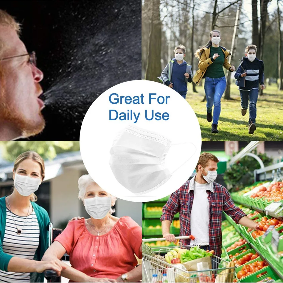 В наличии! Маска одноразовая из нетканого материала для взрослых 3 слоя 10 18 часов