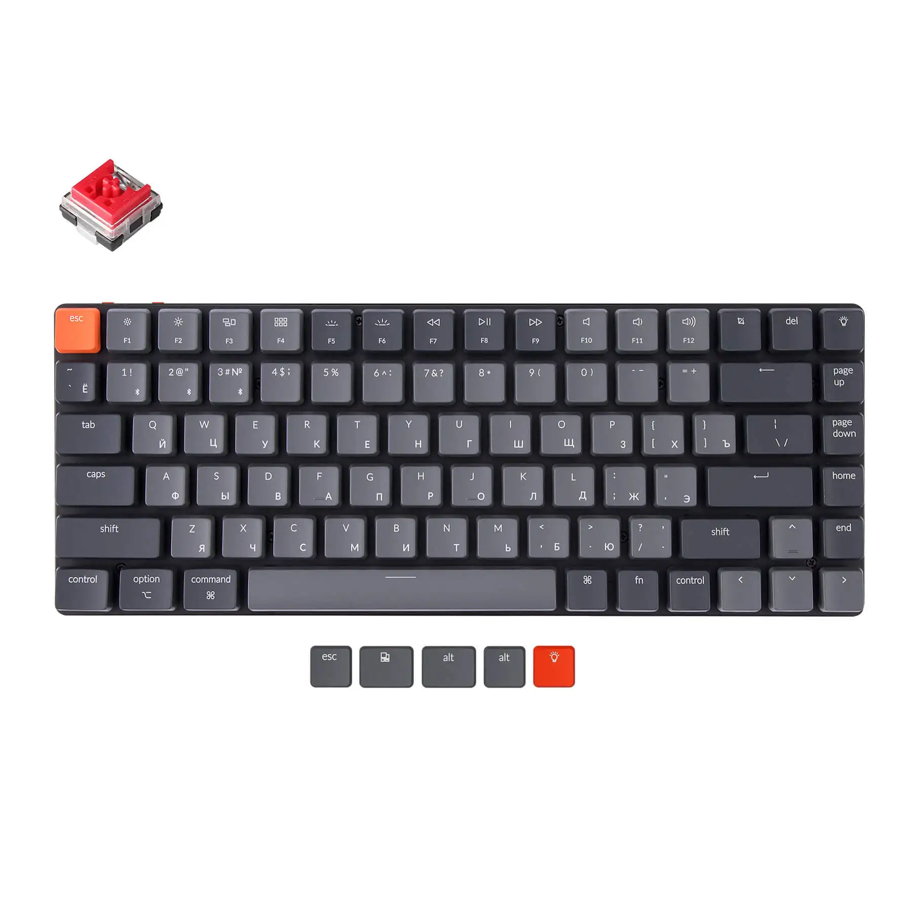 

NEW Keychron K3 D Russia Layout Ultra-slim Wireless Mechanical Low Profile Keyboard Optical Hot-Swap Switch White Backlit for