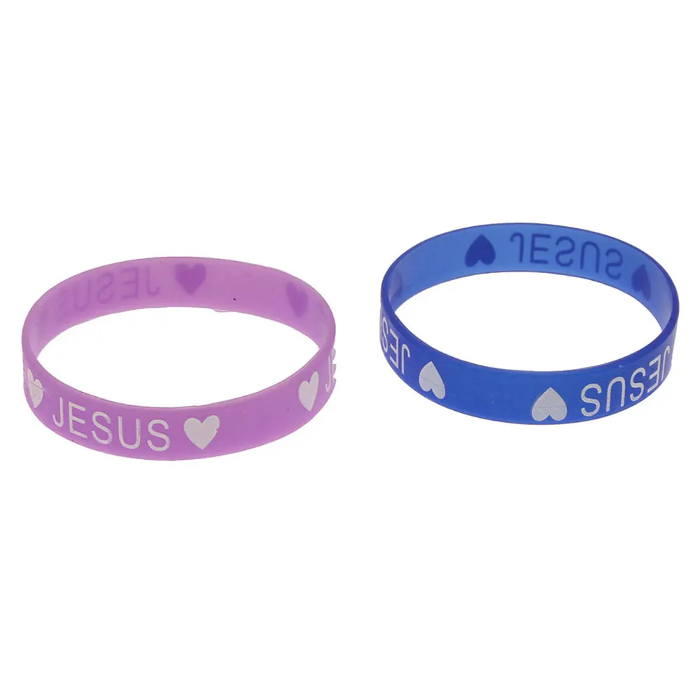 Love Heart Jesus силиконовый браслет для печати модные ювелирные изделия 10 шт разноцветный силиконовый браслет браслеты для женщин и мужчин 6,5 дюйма
