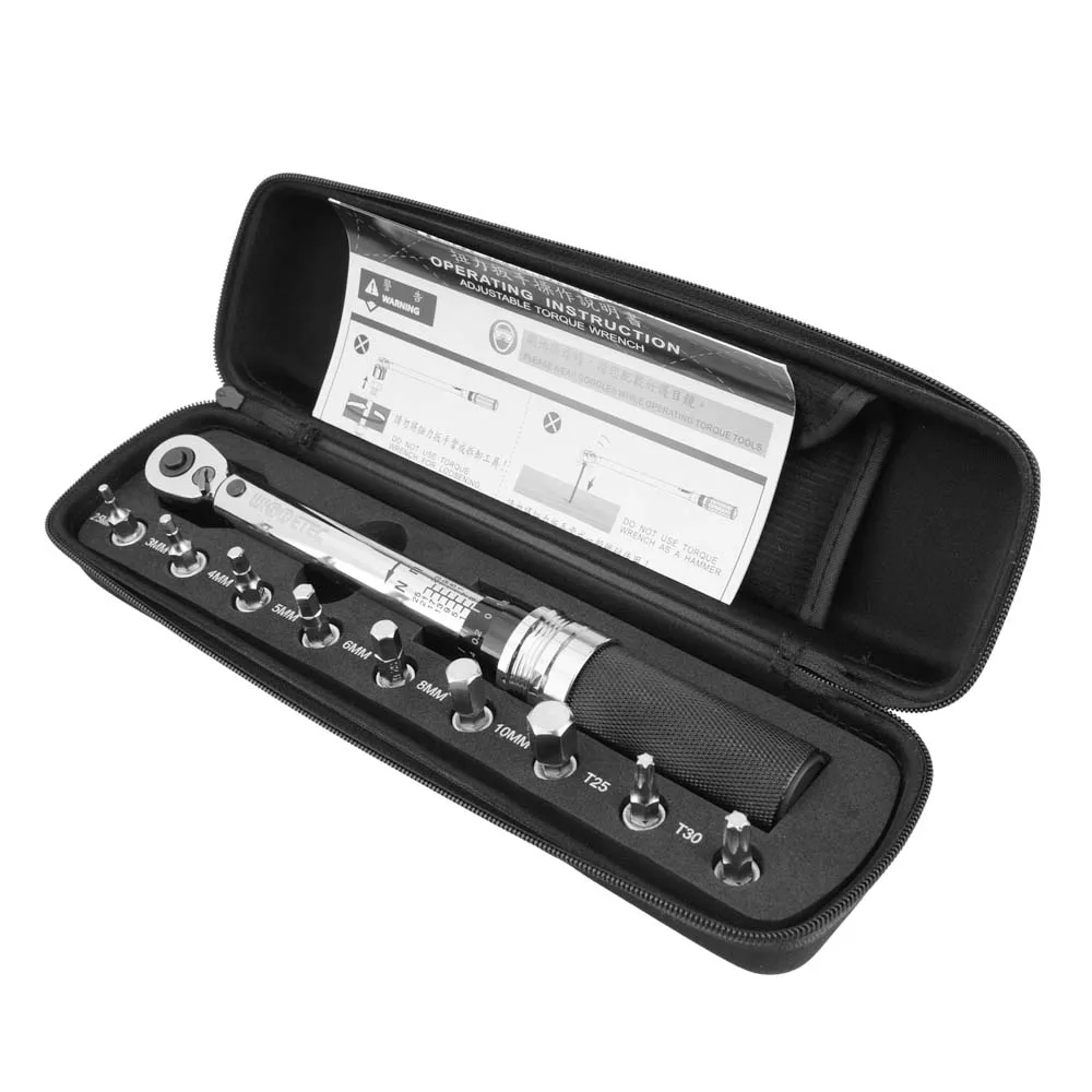 

1/4" DR 1-25Nm Mini Adjustable Bike Torque Wrench Set Bicycle Fixing Tools Kit Ratchet Mechanical Torque Spanner Manual Wrenches