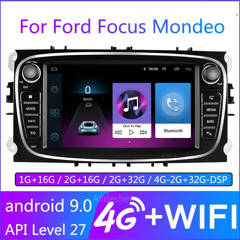 2 Din Android 9 0 автомобильный мультимедийный плеер GPS радио для Ford Focus Kuga S MAX Mondeo MK2 mk3