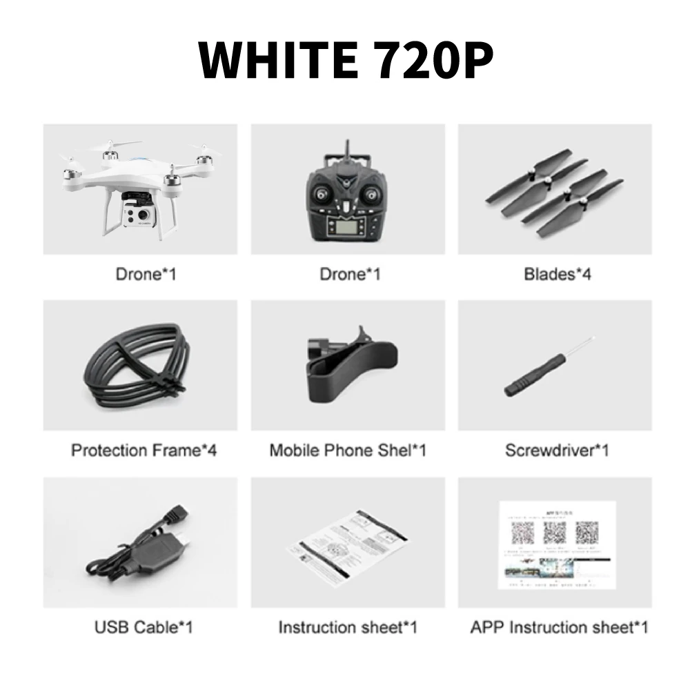 white 720p S2 Профессиональный широкоугольный Дрон для камеры 1080p HD gps WiFi FPV щетка Пропеллер для мотора длинная батарея воздушный Дрон на ру Квадрокоптер - Цвет: white 720p