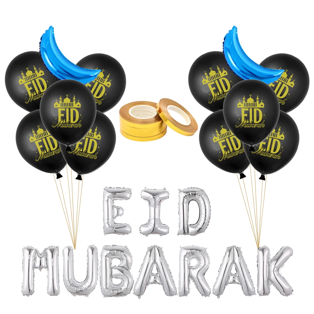 

2022 Eid Mubarak Balloons Ballon Aid Moubarak Decor Ramadan Kareem Eid Decorations Banner Star Moon Latex Balloon Party Supplies