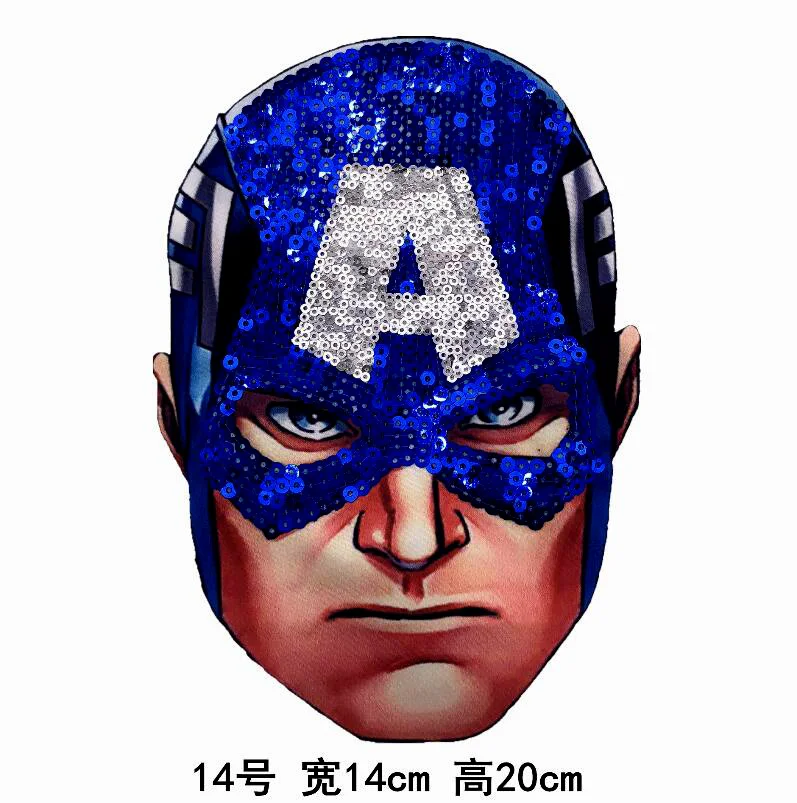 14 Pulaqi Sequin Avengers Patch DIY Embroidered Patches For Clothing Sew On Patches Cartoon Marvel Stickers Badge Patch For Clothes - Цвет: 14