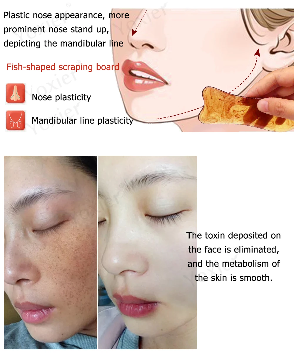Yoxier Gua Sha Scraping Massage Tool Body Facial Eye Scraping Plate Acupuncture Massage Relaxation Health Care 1Pcs