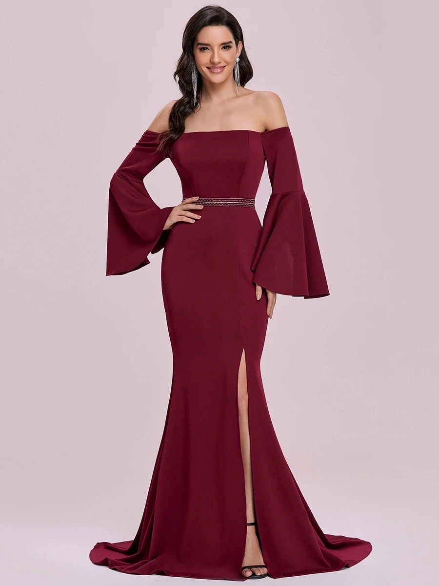 

Ever Pretty Bridesmaid Dress Elegant Taffeat Wholesale Off Shoulder Simple Mermaid 2021 Evening Dress Vestidos De Gala EE00155BD