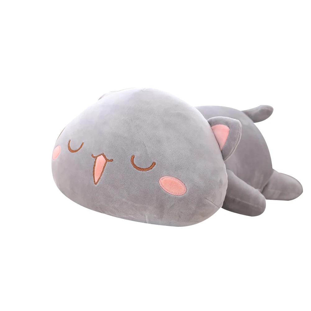 Kawaii Лежащая Кошка Животное Кукла Плюшевая мягкая подушка под спину Подушка детская игрушка подарок мягкая мультяшная Подушка подарок ребенку на Рождество новинка