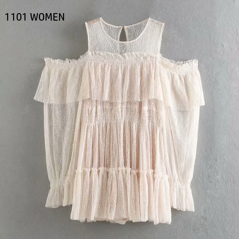 ZA Новое весеннее женское бежевое шифоновое платье с открытыми плечами и длинным