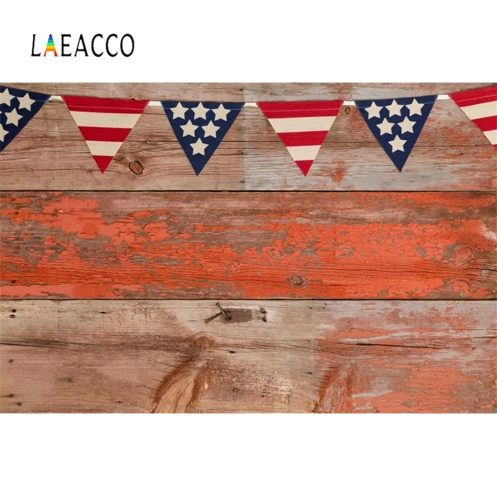 Laeacco деревянные фоны декор для детского дня рождения Флаг Блестки ребенок