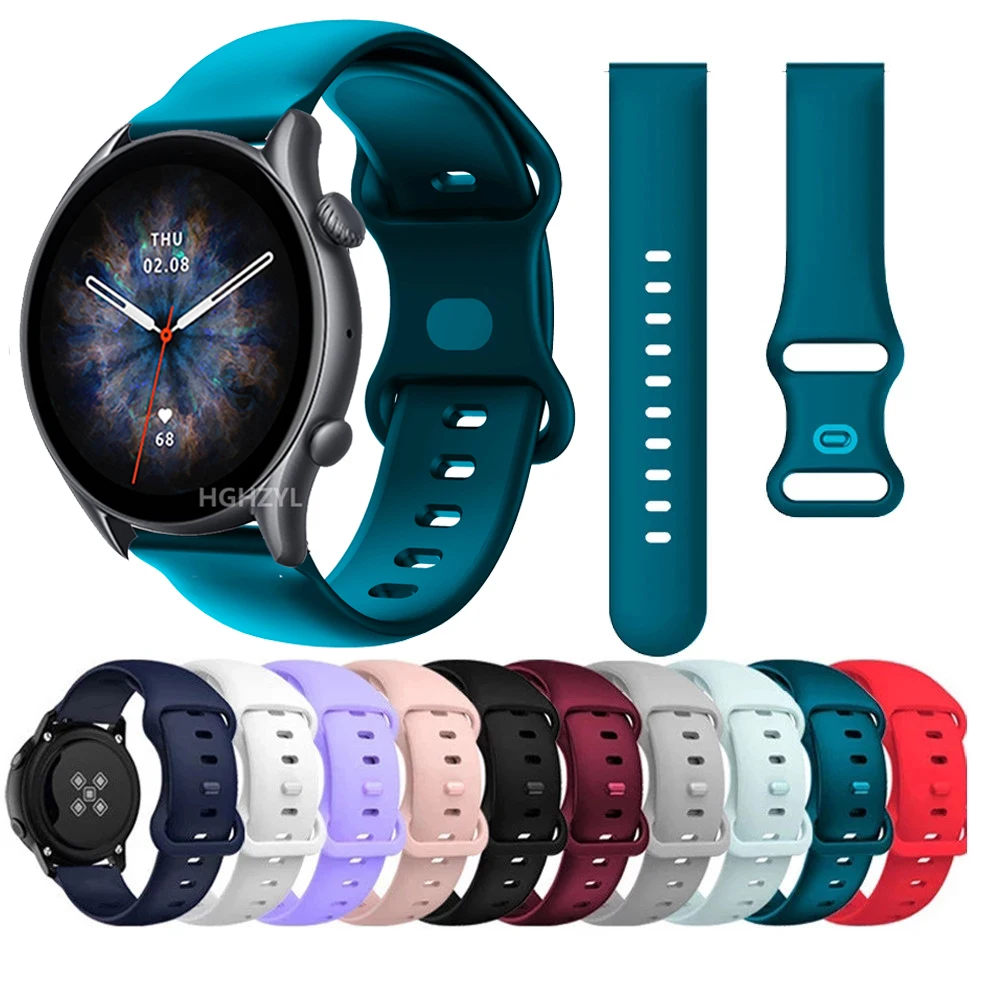 Ремешок силиконовый для Xiaomi Huami Amazfit GTR 3 / Pro браслет часов GTS 2 2e Bip U Stratos 22 мм 20 |