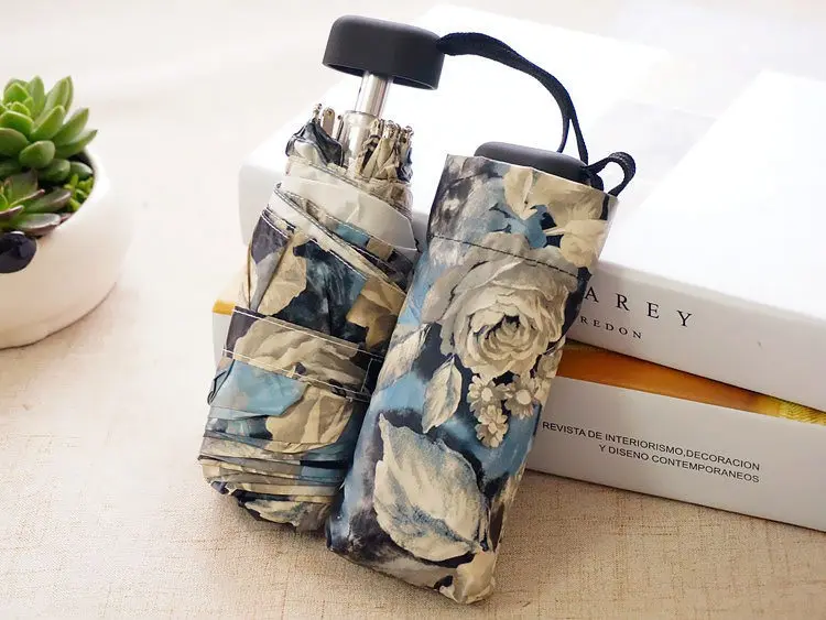 Мини-зонт ссветильник в пять раз ультрамаленький складной зонт от солнца женский