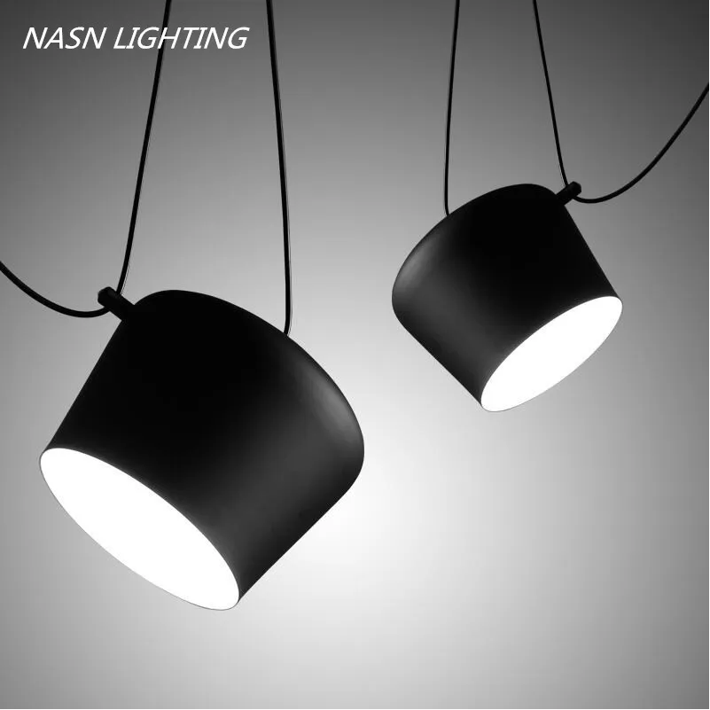 

A FUMAT Modern Creative Fashion DIY Aim Lamp Indoor Lighting White Black Iron Shade Pendant Light Cafe Suspension Lamp luminaire