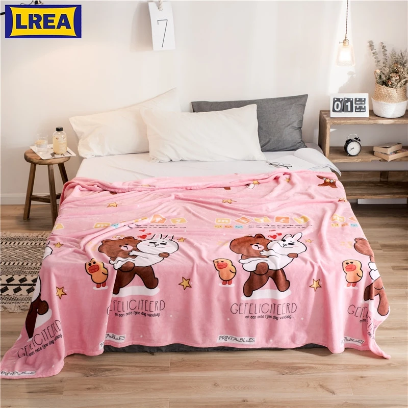 LREA 4 размера, розовое Флисовое одеяло для кровати, зимние украшения для дома, постельные принадлежности, Детское покрывало, покрывало, одеяло