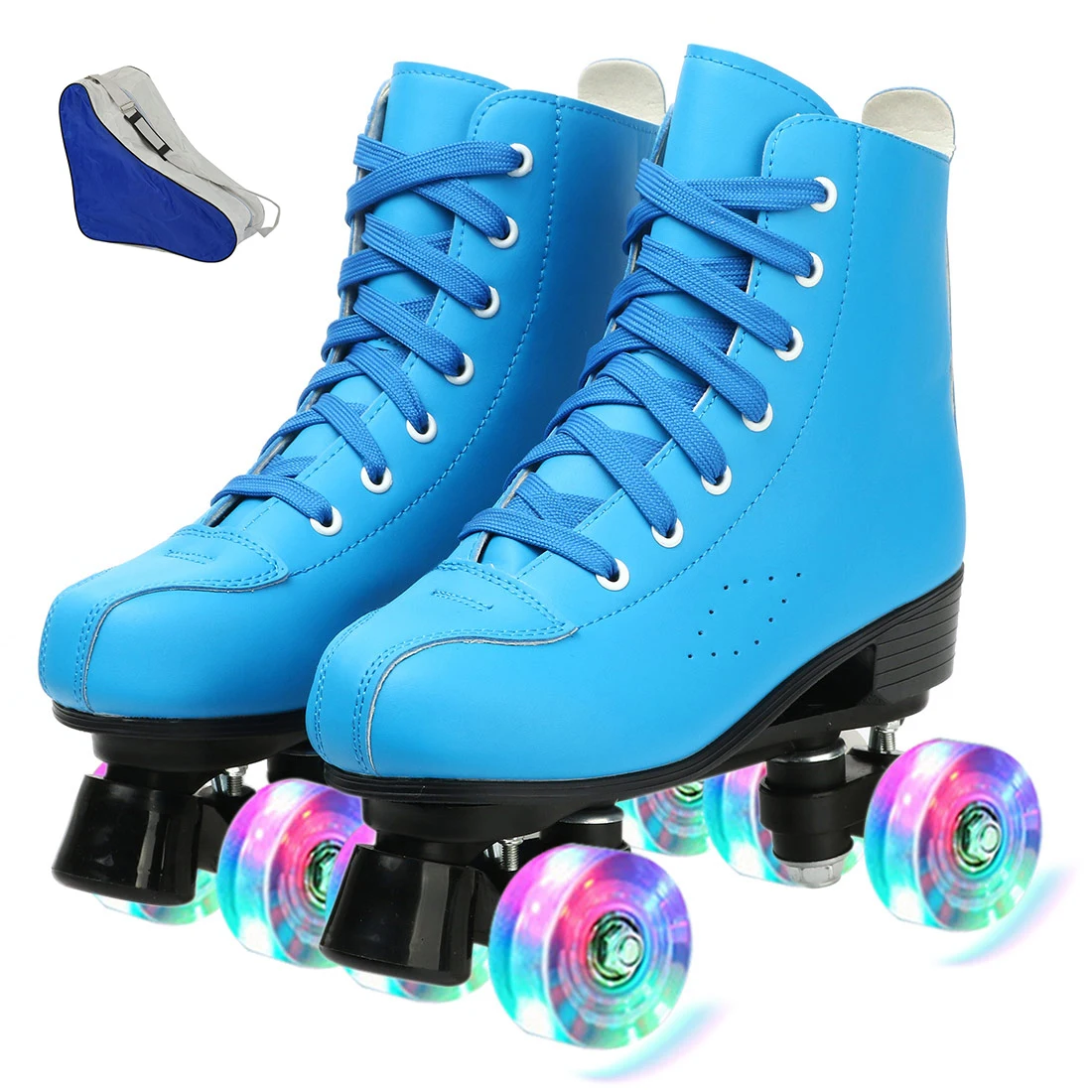 

Women 4 Choice Pu Microfiber Roller Skates Skating Shoes Sliding Inline Quad Skates Sneakers Training Europe Size 2 Row 4 Wheels