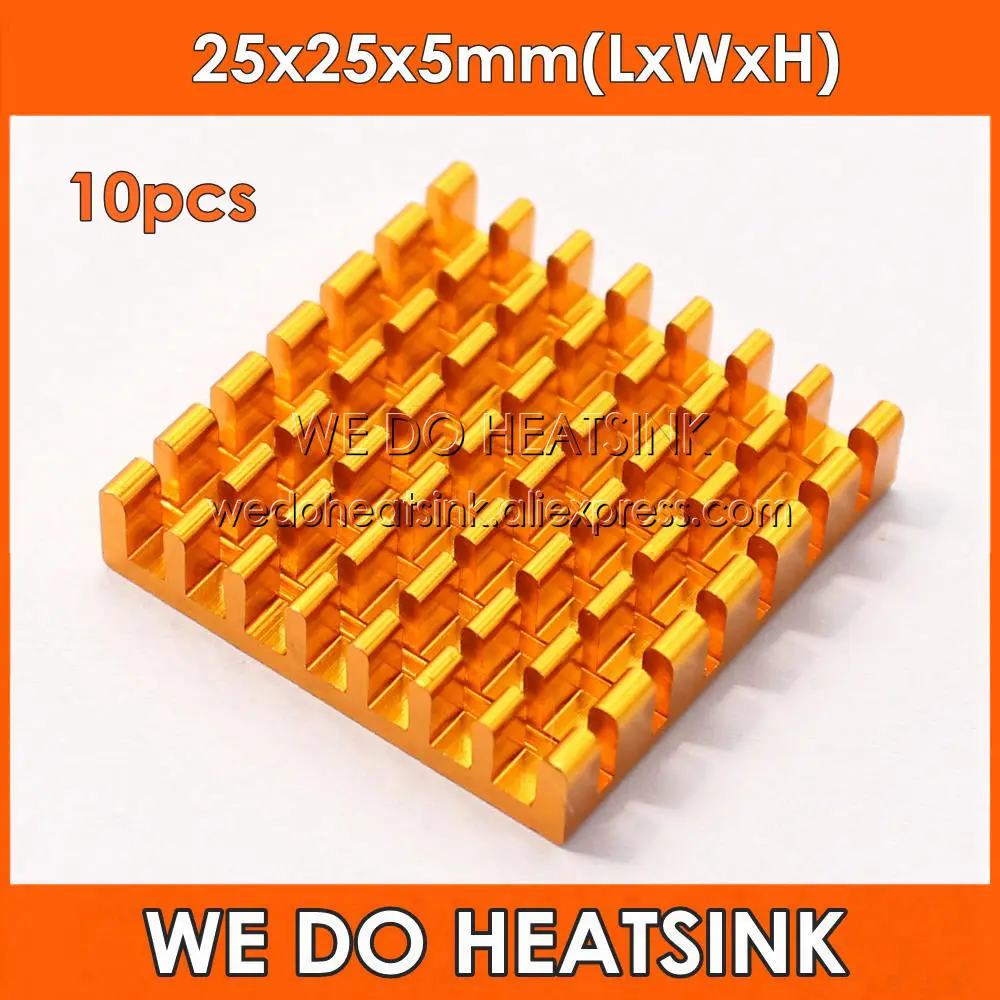 WE DO HEATSINK 10pcs 25x25x5mm High Power Radiator Heat Sink For CPU and Metal Ceramic BGA Packages and PC