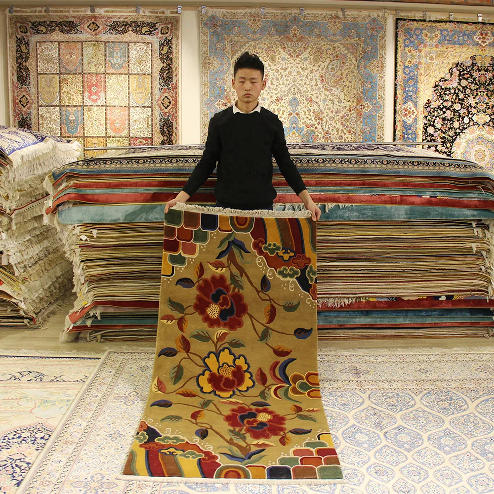 

YILONG 3'x6.2' Nepal handmade carpet strip tibetan woolen corridor wool area rugs (NP02)