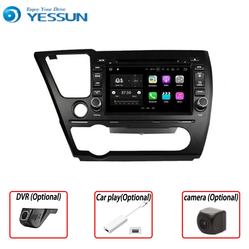 YESSUN 2din для Honda Civic Saloon 2013 ~ 2017 Android автомобильная навигация GPS HD сенсорный экран