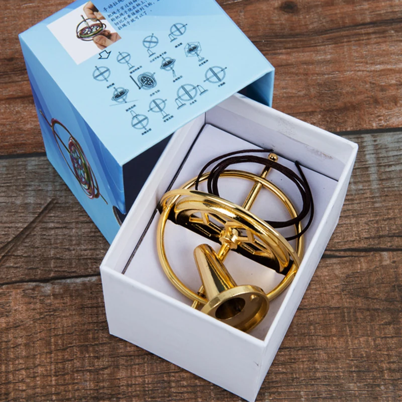 

Portable outdoor leisure gyroscope anti-gravity metal colorful decompression toy fingertip toy small gift keychain