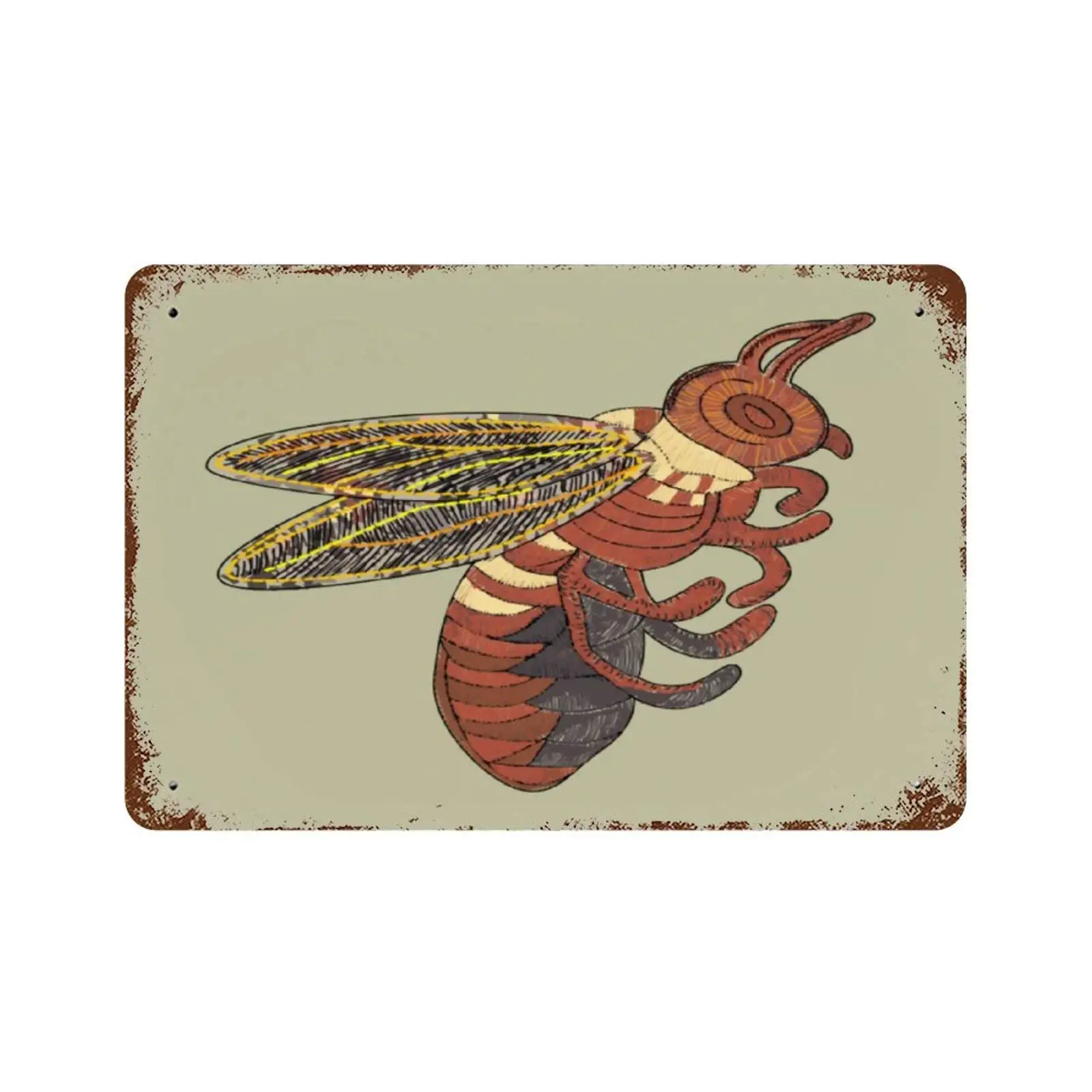 

SLALL Bee Queen Antique Retro Street Sign Household Metal Tin Sign Bar Cafe Car Motorcycle Garage Decoration