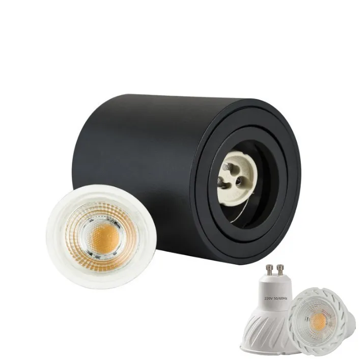 Lámpara LED regulable redondo para dormitorio, montaje en superficie, 7W, 10W, GU10