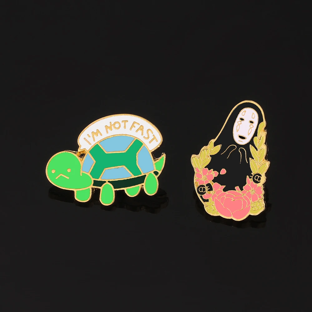 Мужская брошь с изображением Человека без лица эмалированная Miyazaki Hayao Japan