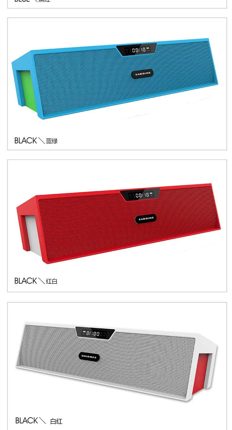 Беспроводная Bluetooth-колонка аудиоплеер mp3-плеер FM-радио часы TF-карта телефон