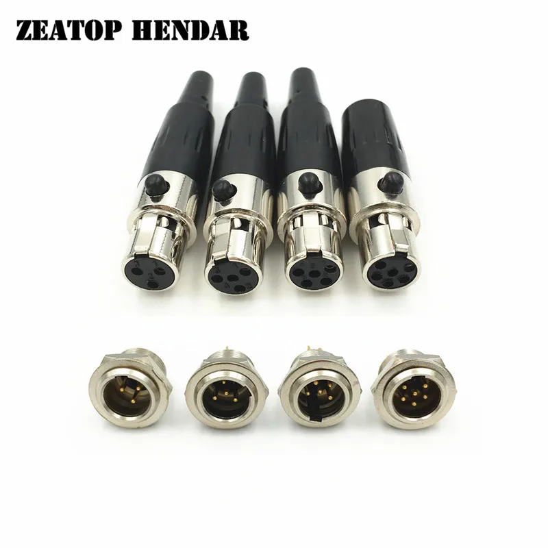 1 комплект Mini XLR 3 4 5 6 контактный разъем встроенный в линию + адаптер для микрофона