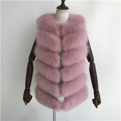 Blush MAOMAOFUR жилет из натурального меха женский жилет из натурального Лисьего меха без рукавов Женская куртка Верхняя одежда весенний жилет из натурального Лисьего меха для девочек - Цвет: Blush