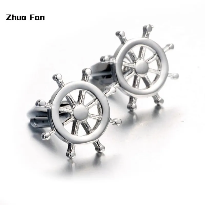 2020 Original Design Men's Novelty Ship Steering Wheel Cuff Link Wedding Links Nautical | Украшения и аксессуары