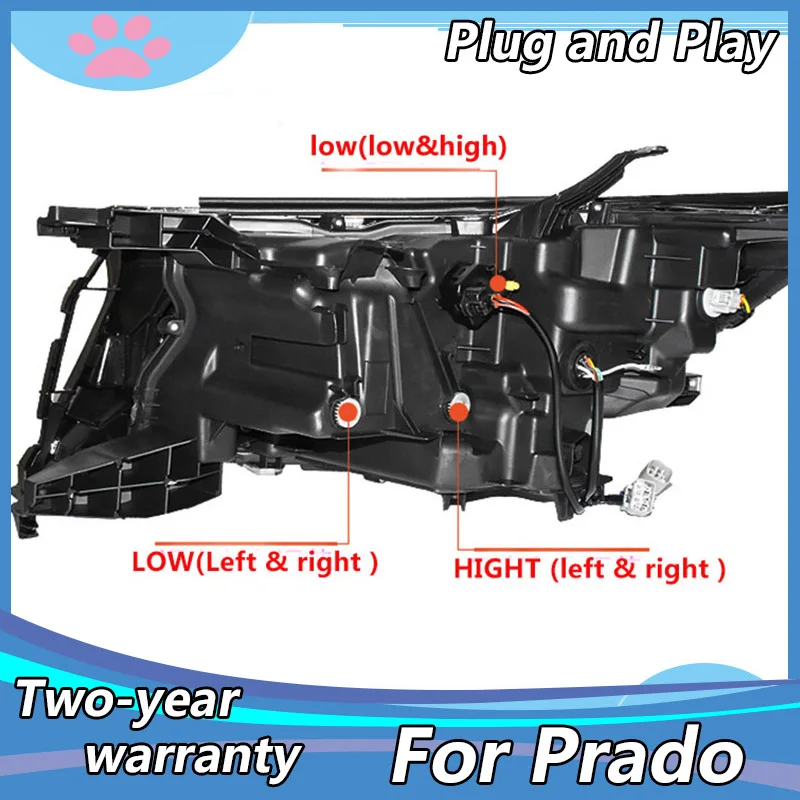 

Car styling for Toyota 2018 2019 Prado ALL LED headlight Land cruiser prado with dynamic turn signal LED headlight Accessories