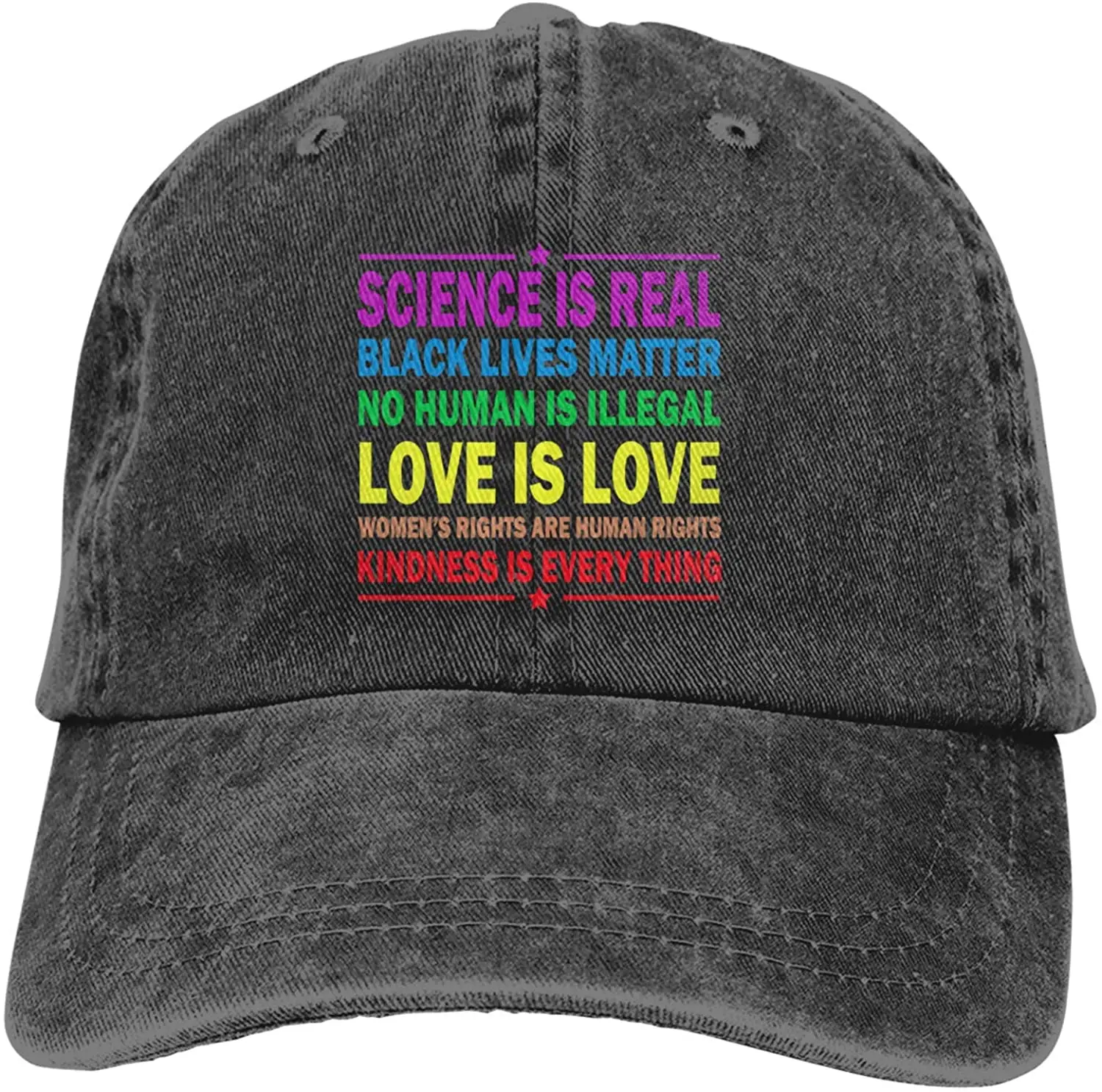 

Science is Real Black Lives Matter Denim Dad Hat Cotton Vintage Baseball Cap Jeans Casquette Adjustable Trucker Caps