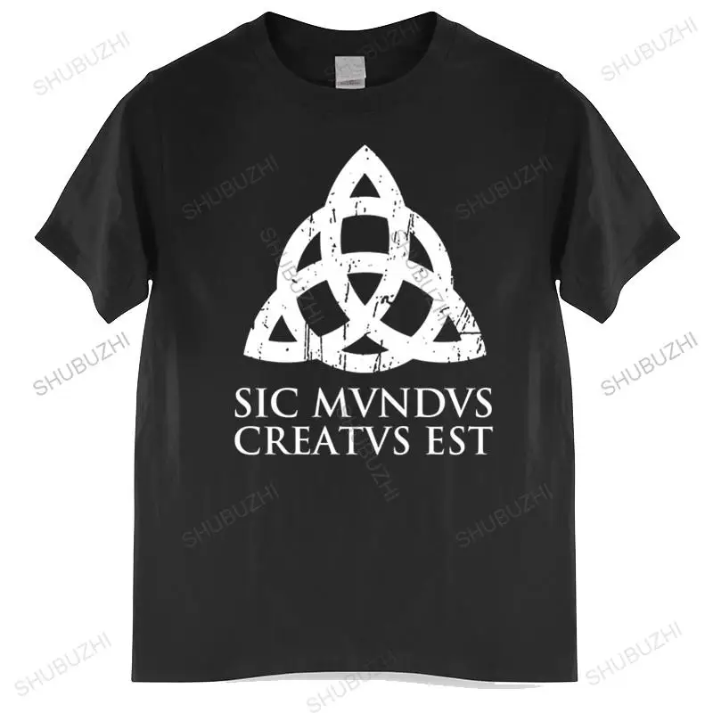 Футболка мужская с надписью Sic Mundus Est Creatus Dark брендовая тенниска модная майка