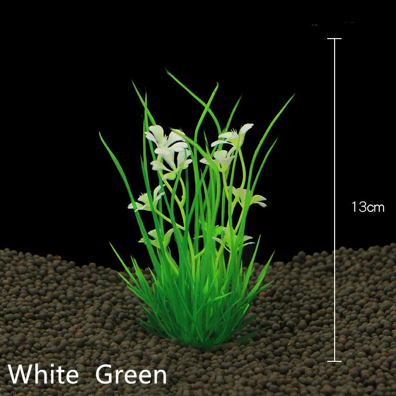White Green Новые аквариумные искусственные растения погружные Аквариумные Рыбки Орнамент растения водная Трава Пейзаж просмотр украшения - Цвет: White Green