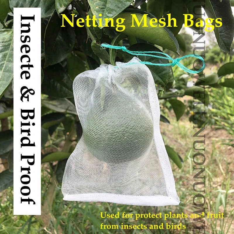 

40Mesh Fruit Protection Bags Insect Birds Proof Vegetable Grapes Apples Protect Netting Bag Pest Control Drawstring Nylon Mesh