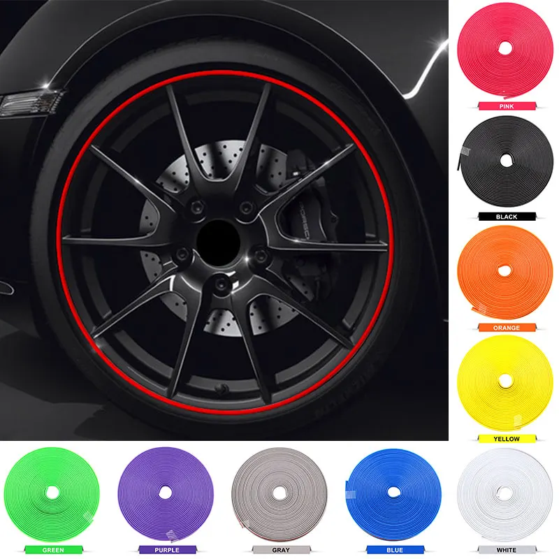 

Wheel Rims Protector Car Wheel Rims Protector Creative Auto Wheel Rims Protector Strip Rimblades 8M/Roll Rubber Universal