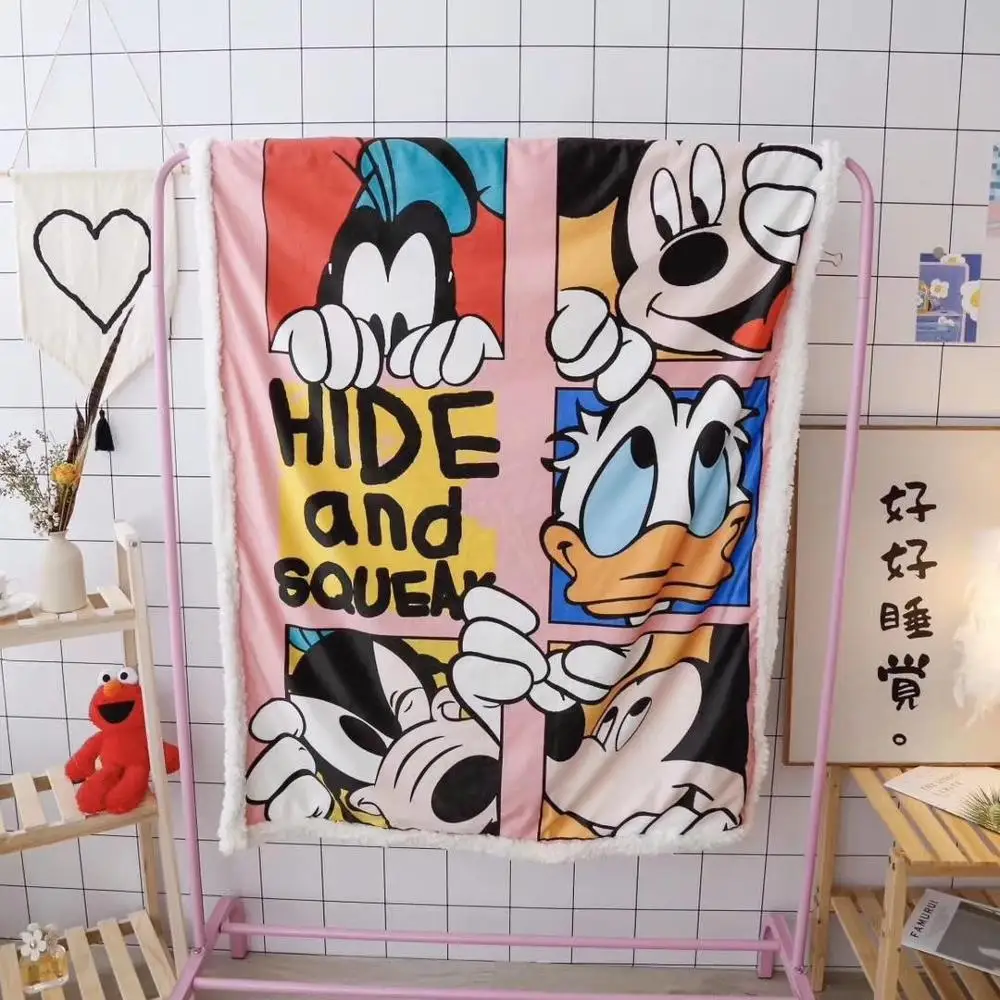 Милое красное одеяло Минни Маус Винни шерпа с подкладкой 100x140 см толстое для