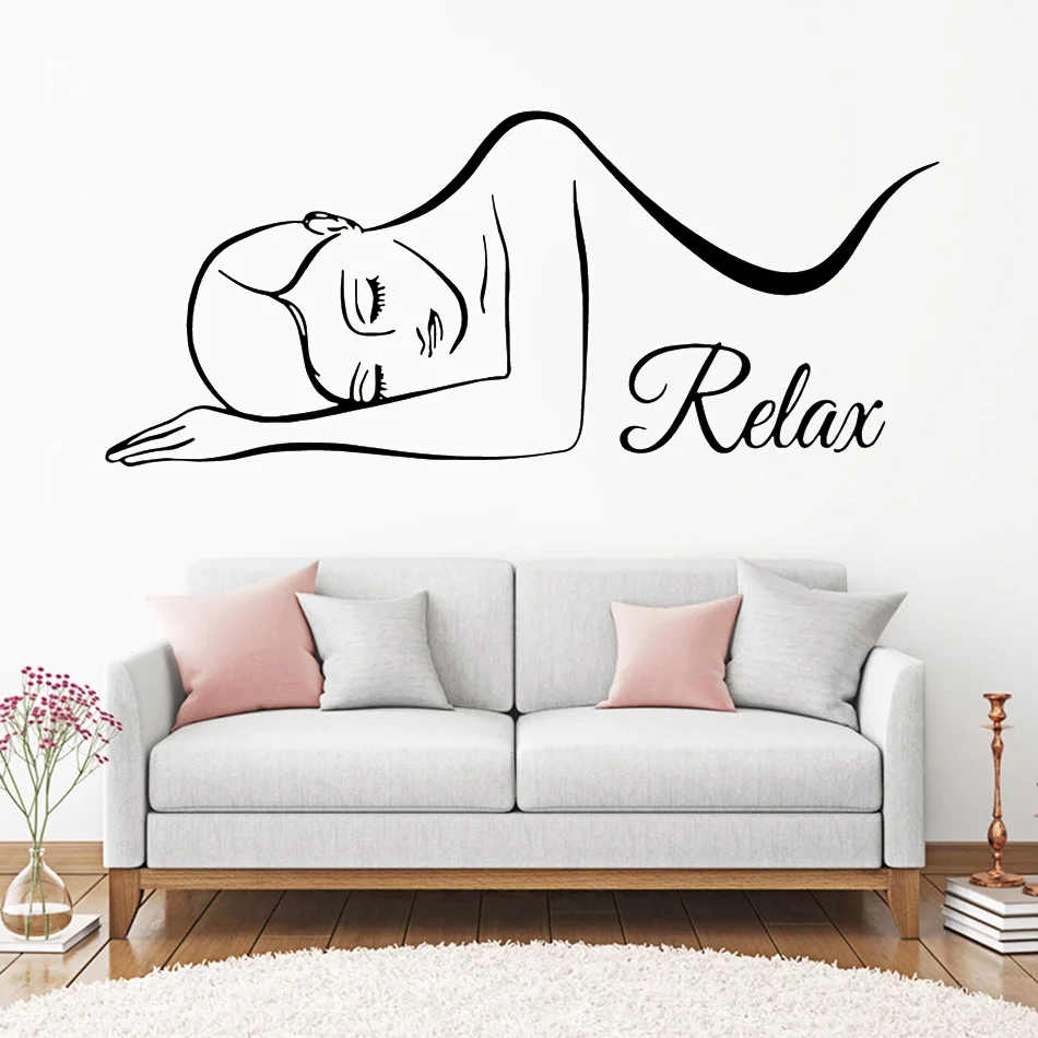 

Pretty Spa Relax Wall Sticker For Beauty Salon Decoration Stickers Wall Decals Wall Stickers Vinyl Decals Removable FK-23