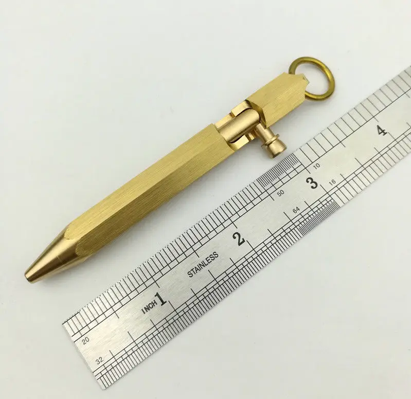 Латунь Медь Металл Мини Болт действие гелевая ручка Брелоки Подвеска мужские