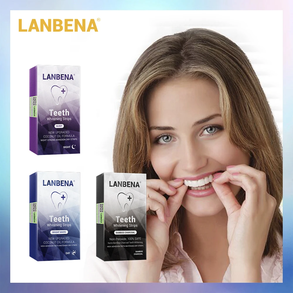 LANBENA отбеливающие полоски для зубов Гигиена полости рта виниры для зубов белые полоски удаляют налет пятна для отбеливания зубов Стоматологические Инструменты 7 пар