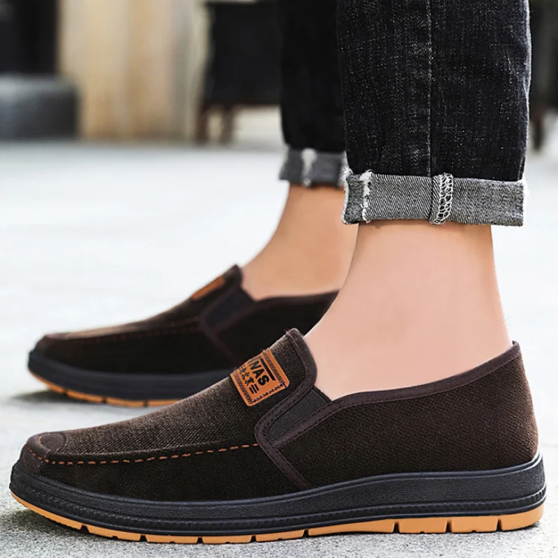 

Men's Casual Cloth Shoes Comfortable Loafers Moccasins Flats Breathable Shoes Driving Walking Canvas Soft Fisherman Footwear