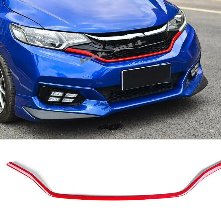Передняя решетка бампера для Honda Fit/Jazz 2018 красная обшивка из АБС пластика 1