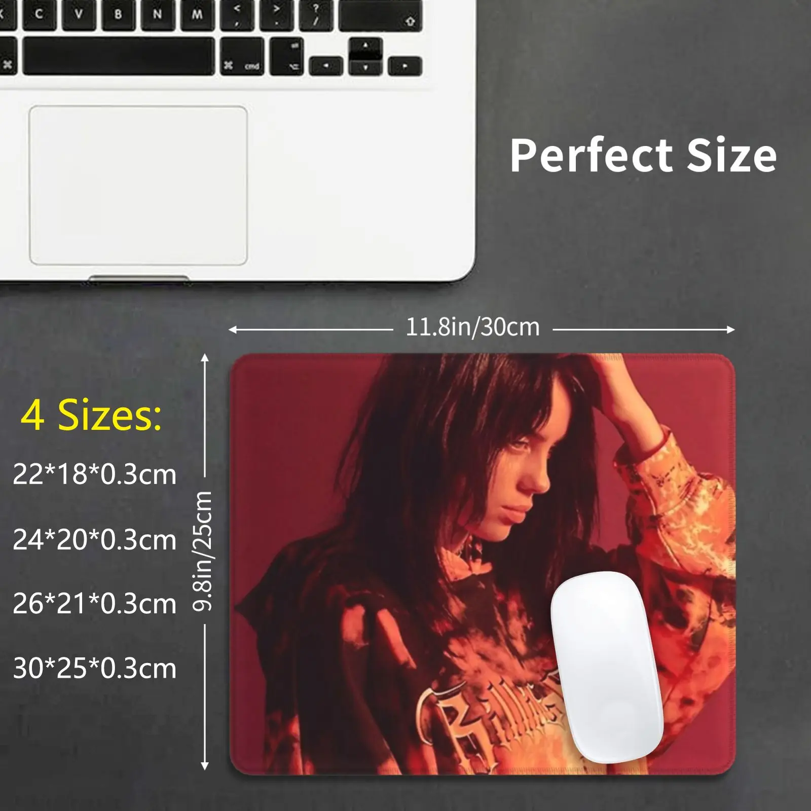 

Полноцветный коврик для мыши Red Billie с принтом «сделай сам», певец, музыка, хип-хоп, поп-трек, топ продаж, американский одиночный Баст