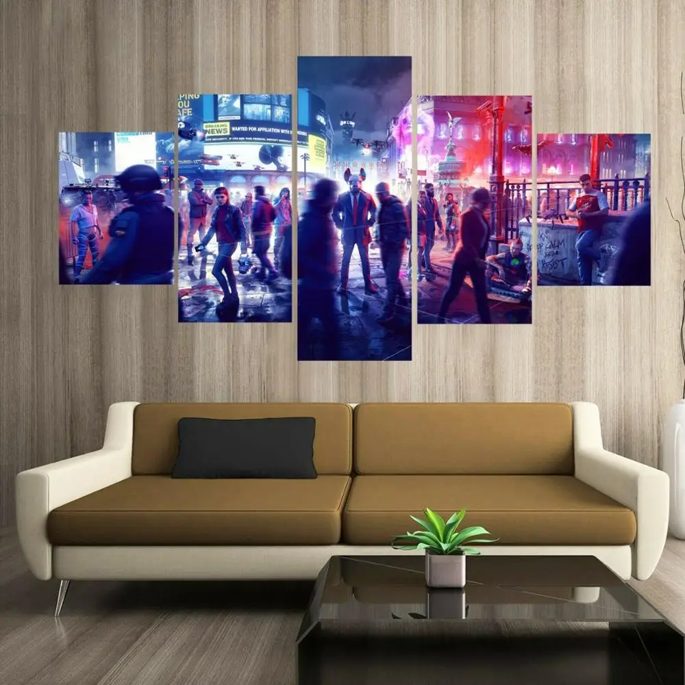 

5 Piece Wall Art Canvas Paintings Game Hacker Figure Posters And Prints Modern Home Living Room Bedroom Decoration Pictures