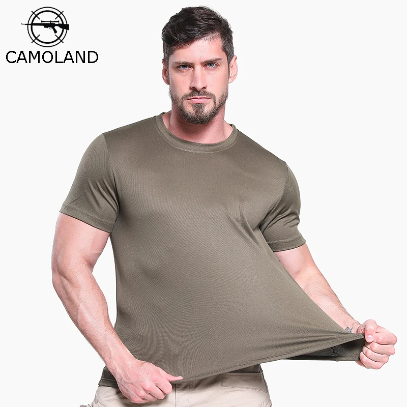 Летняя дышащая Футболка мужская тактическая армейская футболка спортивная с