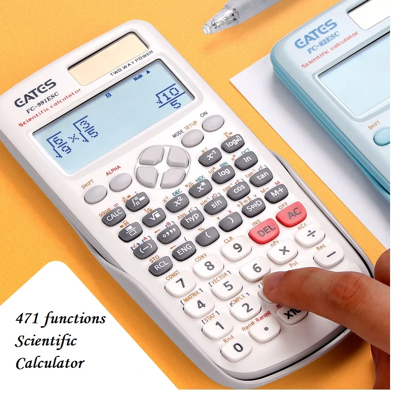 FX-991ES-C научный калькулятор 471 функций для школы офиса два способа солнечной энергии и батареи