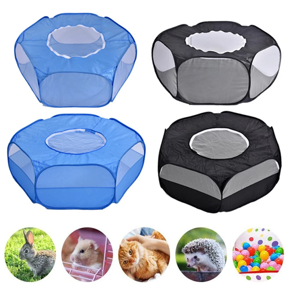 

Pet Portable Small Hamster Cage Transparent Hedgehog Cage Tent Pet Playpen Open Folding Yard Fence For Dog Rabbit Guinea Pig