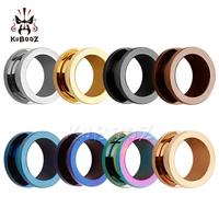kubooz popular stainless steel ear piercing tunnels ring plugs gauges screw expanders fashion body jewelry unisex earrings 2pcs