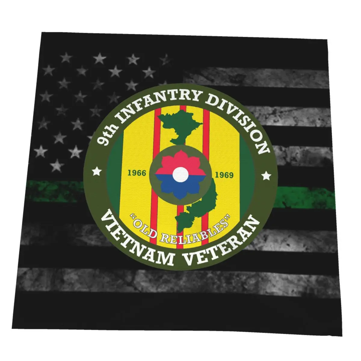 

9th Infantry Division Vietnam Veteran Reusable Washable Napkins Bathroom Roll Cleaning Cloth Kitchen Unpaper Towel