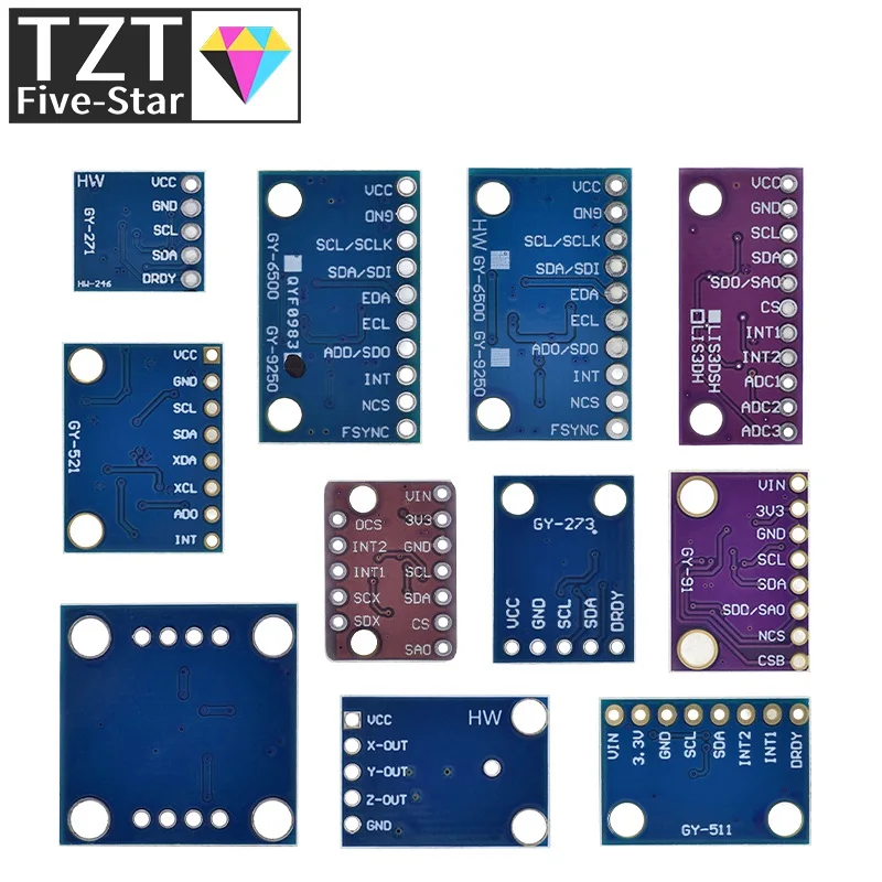 Флюоресцентная лампа головного света BMI160 LSM303DLHC L3G4200D HMC5883L ADXL335 LIS3DSH 3 6 9-осевое